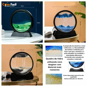 Ampulheta 3D Arte Com Areia Casa Facil