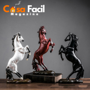 Escultura de Cavalo Estilo Europeu Casa Facil