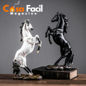 Escultura de Cavalo Estilo Europeu Casa Facil