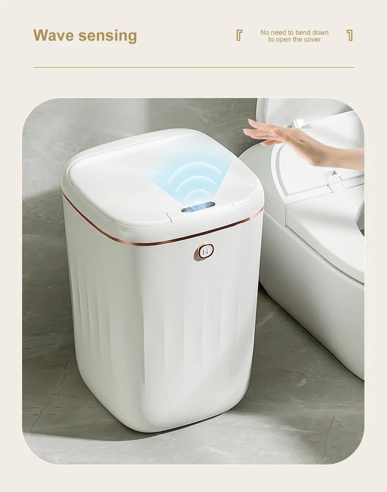 24L Smart Trash Bin With UV Light Automatic Sensor Trash Can Smart Garbage for Kitchen Bathroom Toilet Wastebasket with Lid