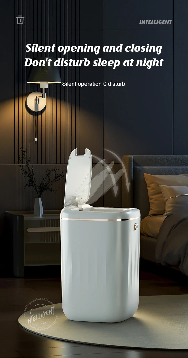 24L Smart Trash Bin With UV Light Automatic Sensor Trash Can Smart Garbage for Kitchen Bathroom Toilet Wastebasket with Lid