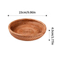 Natural Food Woven Tray Box Round Handwoven Rattan Storage Baskets Home Living Room Dinner Table Snack Fruit Vegetable Basket