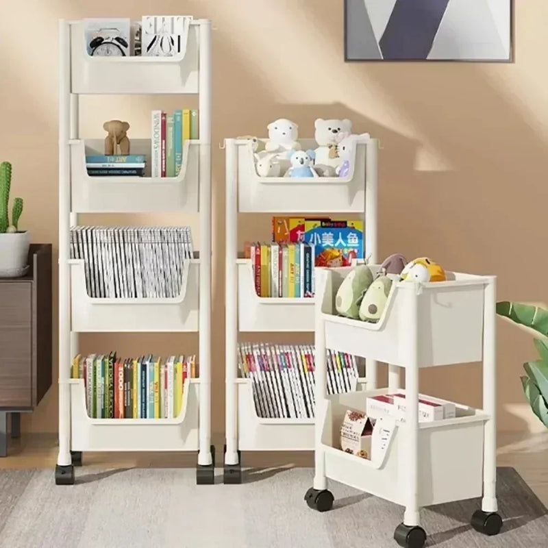 Mobile Storage Rack Trolley Multi-layer Kitchen Trolley Thicken Metal Cart Snacks Storage Rack with Wheels