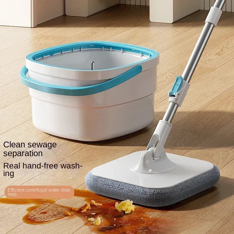 Mops Floor Cleaning Water Separation 360 Spin Mop with Bucket Microfiber Lazy No Hand-Washing Automatic Dewatering Squeeze Broom