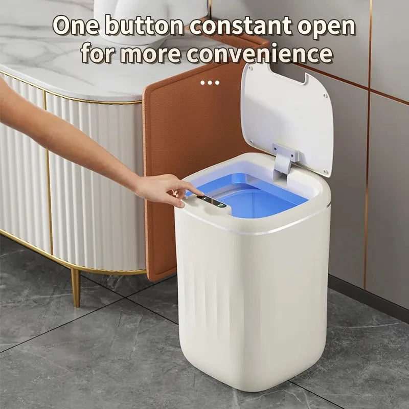 24L Smart Trash Bin With UV Light Automatic Sensor Trash Can Smart Garbage for Kitchen Bathroom Toilet Wastebasket with Lid