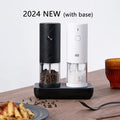 2024 NEW Huohou Electric Grinder Pepper Seasonings Spices Grain Mill Salt Shaker LED Light 6 Modes Kitchen Cooking Tool 2pcs Set